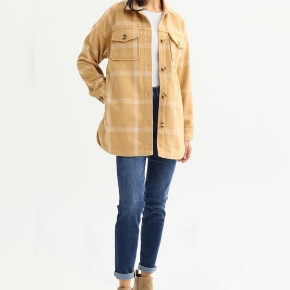 Sonoma Goods For Life Women's Oversized Utility Shacket Jacket Mustard Size XL